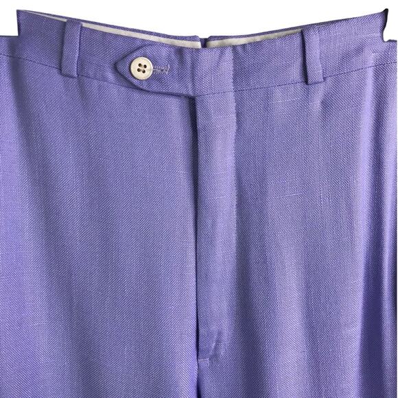Barry Bricken Pants Womens Sz US 12 Lavender Wool Classic Trouser Pleated Front - Picture 4 of 8